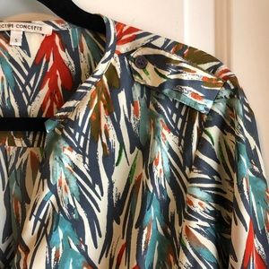 Printed 3/4 length sleeve dress